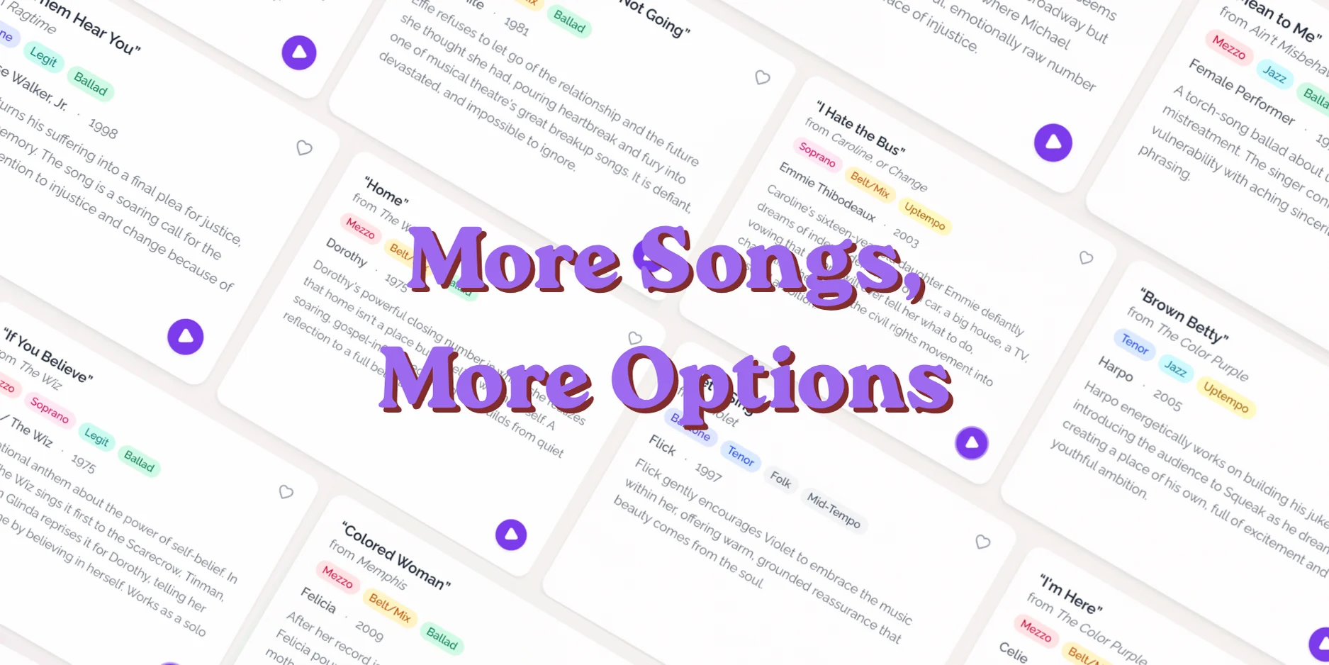 More audition songs and more options in stageready